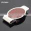 Promotional Oval Shaped Stainless Steel Metal Brown Leather Money Clip