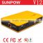 sunpow 8000mah colorful Car Emergency Power bank battery charger Mini 12v car jump starter with Air compressor