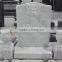 European style white marble headstone with cemetery vase