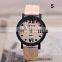 Creative Fashion Wooden Wristwatch Leahter Strap Quartz Analog Watches Movement Men Women Wood Watch Clock