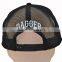 Softtextile 5 panel trucker cap with leather patch customized