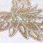 yiwu factory Hotsale rhinestone crystal collar applique trim neckline motif adhesive for cloth