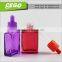best selling 30ml 50ml perfume blue jar rectangular glass dropper bottle