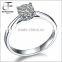 925 Sterling Silver White Gold Plated 4 Claw Set Round CZ Cubic Zirconia Solitaire Engagement Promise Bridal Wedding Ring