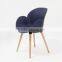 Modern Cheap Dining Chair Plastic Chair with Wooden Legs