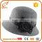 Elegant womens vintage felt hat wholesale grey 100% wool felt fedora hat                        
                                                                                Supplier's Choice