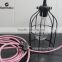 Custom Industrial Cage Lamp. Choice of Cage and Cord Color.