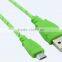 colorful Braided Micro USB Charging Data Sync Cable for mobile phone