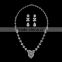 2016 Latest Design High Quality Women Fashion Necklace Jewelry Long Silver Zircon Necklace Set