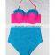 Domi Hot Pink High Waist Bathing Suit Sexy Push Up Sling Mature Women Bikini