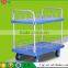 Moving Hand Truck Supplier,TJG-PLA150-T2-HL2-D 150KG Platform Trolleys With Guard Rails