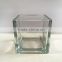 square glass candle jar, glass candle holder, glass candlestick