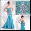Elegant 2014 the new style tulle design off shoulder sexy beaded mermaid prom dresses