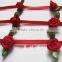 mini satin ribbon rose trim with leaves