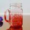 Gradient color mason jar with lid and straw