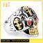 Jingli Jewelry Casting Gold Men's Stainless Steel Skull Biker Rings With Red Eyes (HS-030)
