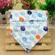 2 Layer Soft Cotton Velvet 2016 New Design Animal Elephant Triangle Baby Bandanna Drool Bibs With Snaps