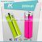 mini lipstick shape metal portable power bank 2600mah with LCD screen