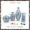 White with Blue Fashion Peacock Feather Pattern Handmade Decorative Flower Vase