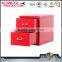 Space saving home furniture red color 2 drawer file cabinet