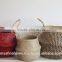 Sea grass storage basket with long handles