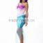 Deluxe Sexy Mermaid blackless Costume Party PU Dress Princess