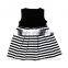 Summer Baby Clothes Wholesale Boutique Sleeveless Black Stripes Girl Casual Soft Loose Dress