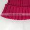 Myfur Hot Pink Rose Winter Wool Knit Hat With Fox Fur Pompom Attached