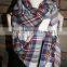 Plaid Tartan Blanket Scarf Maroon Blue Plaid Scarf Christams Gift Scarves