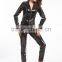 2015 Instyles walson Lady Sexy black lingerie catsuit thick lingerie latex rubber pvc costume 2 way zip