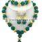 Gold-Plated Ball Crystal Beads Y Shape Necklace African Jewelry Set
