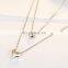Delicate Two Layers Star Ball Moon Charms Silver Pendant Necklace Jewelry
