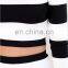 New Arrival Black Stripe Long Sleeve Woman Crop Top and Skirt Set