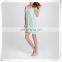 Ladies 95%Bamboo 5%Spandex Sleeveless Melange Color Nightwear Padded Pajamas