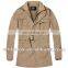 Men's stylish cotton twill fitted trench coat with waistband