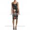 Apparel clothes ladies fashionable korean cocktail dress in floral print