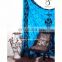 Turquoise Color Meditation Buddha Design Tapestry Indian Double hippie tapestries wall hangings 92x82 Tapestry
