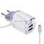 2 USB Ports Travel Charger with Micro USB Cable for iPhone