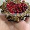 2017 New Handmade Beaded Patch Sew On Fire Heart Rhinestones Patches