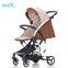 High-view and portable folding baby stroller