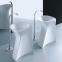 Chaozhou new design one piece bathroom cermaic no hole standing pedestal basin