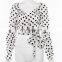 Hot Sale Autumn New Women's V-neck Long Sleeve Wholesale Available WISH Bandage Short Polka Dot Crop Top Shirt Women