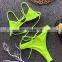 Bkning Neon Swimsuit One Piece Bathing Suit Women Green High Leg Swimwear Orange Sheer Bikini One-piece Suits Thong Badpak Solid