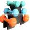 Gym Exercise Multi Weight Colorful Neoprene Hex Dumbbell Set With Rack