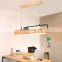 Adjustable Angle Chandelier Rectangle Shape Solid Wood Lamp Holder Pendant Light