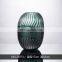 Nordic Cylindrical Corrugated Ripple Green Glass Flower Vase For Home Decor Decoration