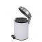 Embossing surface color soft close metal trash can with pedal for kitchen bathroom household