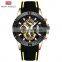 MINI FOCUS MF0244G Men's Quartz Watch Chronograph Analog Waterproof Rubber Strap Sport Wristwatch Men Clock