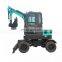 Hengwang Wheel Excavator 4 Ton Diesel Excavators with 37KW Mini Digger For Sale