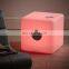 USB Charger rechargeable cordless Portable plastic music speaker with led lighting cube LED speaker light outdoor waterproof